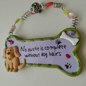 Dog Bone Shaped Decorative Sign - Green and Purple